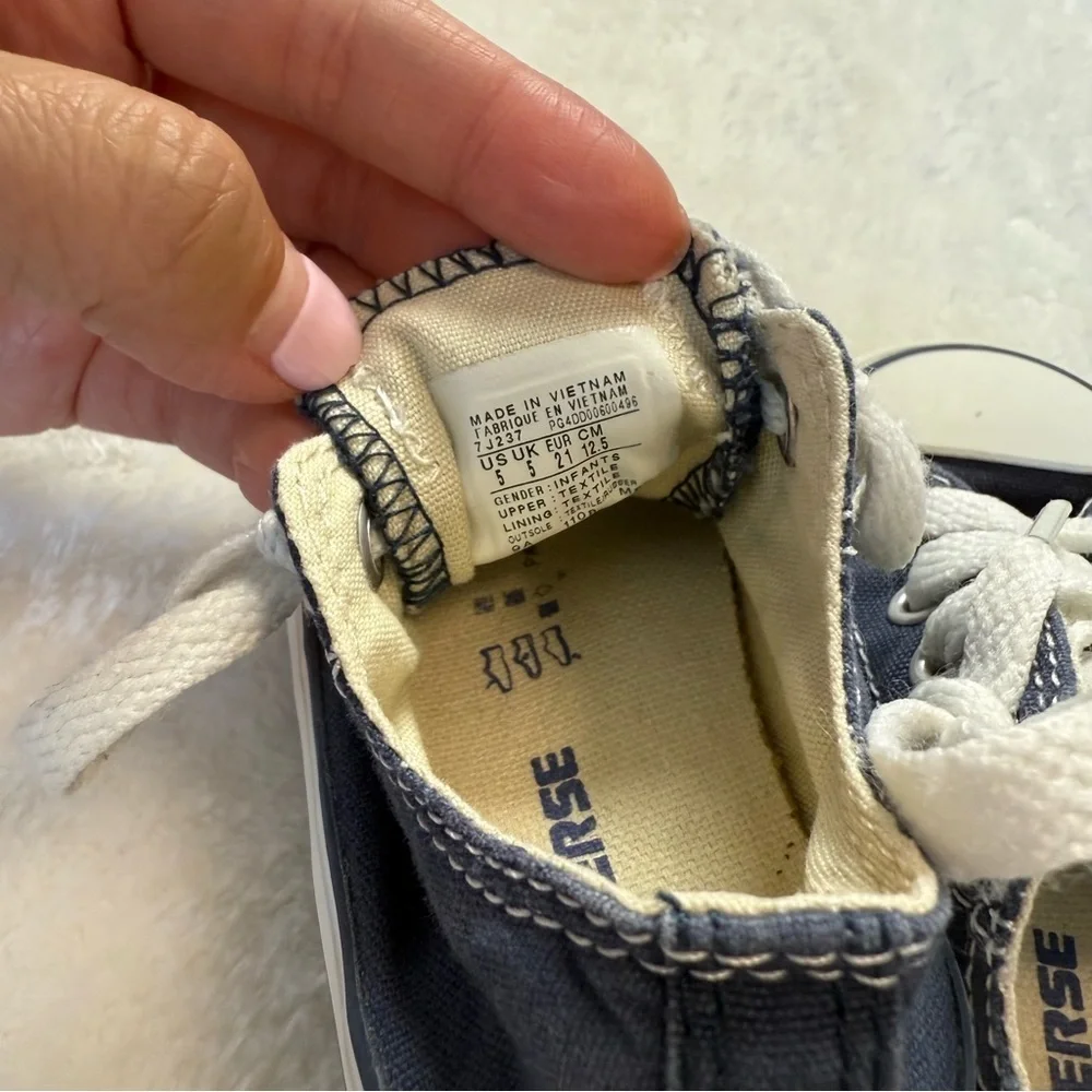 Converse All Star Canvas Faded Blue Baby Sneakers Size 5